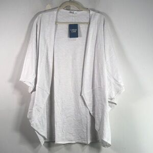 Cotton Lani Open Front Cardigan, Women's Size OS - White